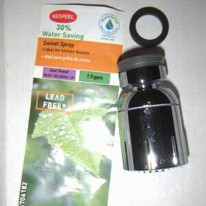 Neoperl 1.5 GPM Water Saving Swivel Spray Aerator Silver Dual Thread 706182